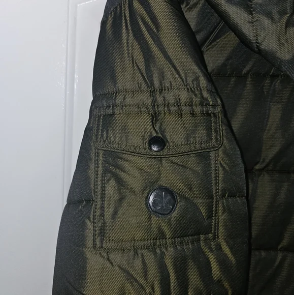 Calvin Klein Mens Full-Zip Puffer Jacket Large Green Iridescent - NWT $225 - Picture 4 of 16